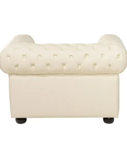 Sale CHESTERFIELD Skóra naturalna Jasnobeżowy Wszystkie Fotele|Fotele Skórzane