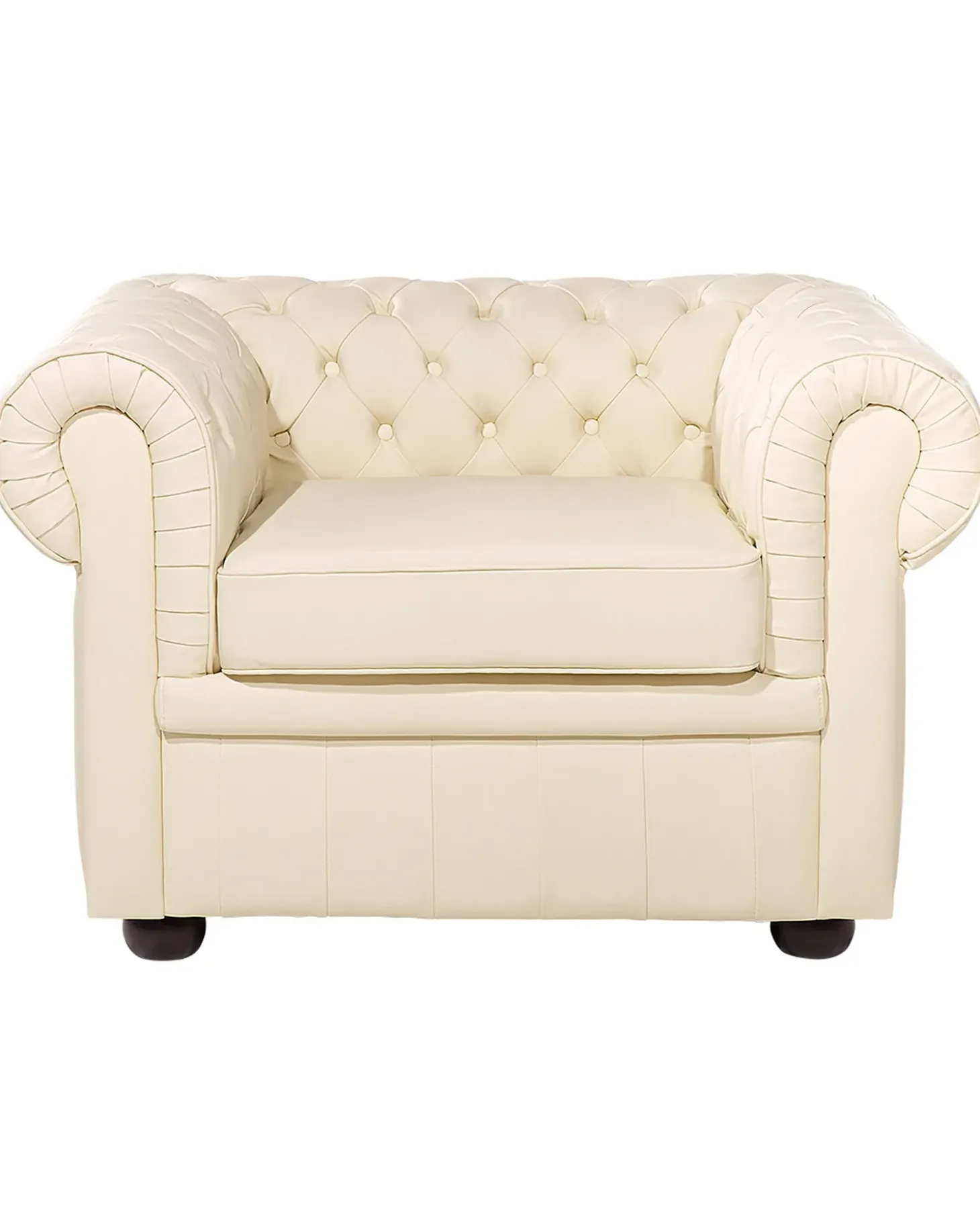 Sale CHESTERFIELD Skóra naturalna Jasnobeżowy Wszystkie Fotele|Fotele Skórzane
