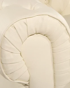 Sale CHESTERFIELD Skóra naturalna Jasnobeżowy Wszystkie Fotele|Fotele Skórzane