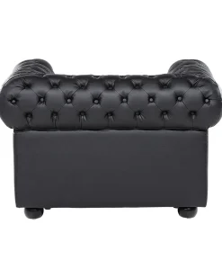 CHESTERFIELD Skóra naturalna Czarny Wszystkie Fotele|Fotele Skórzane