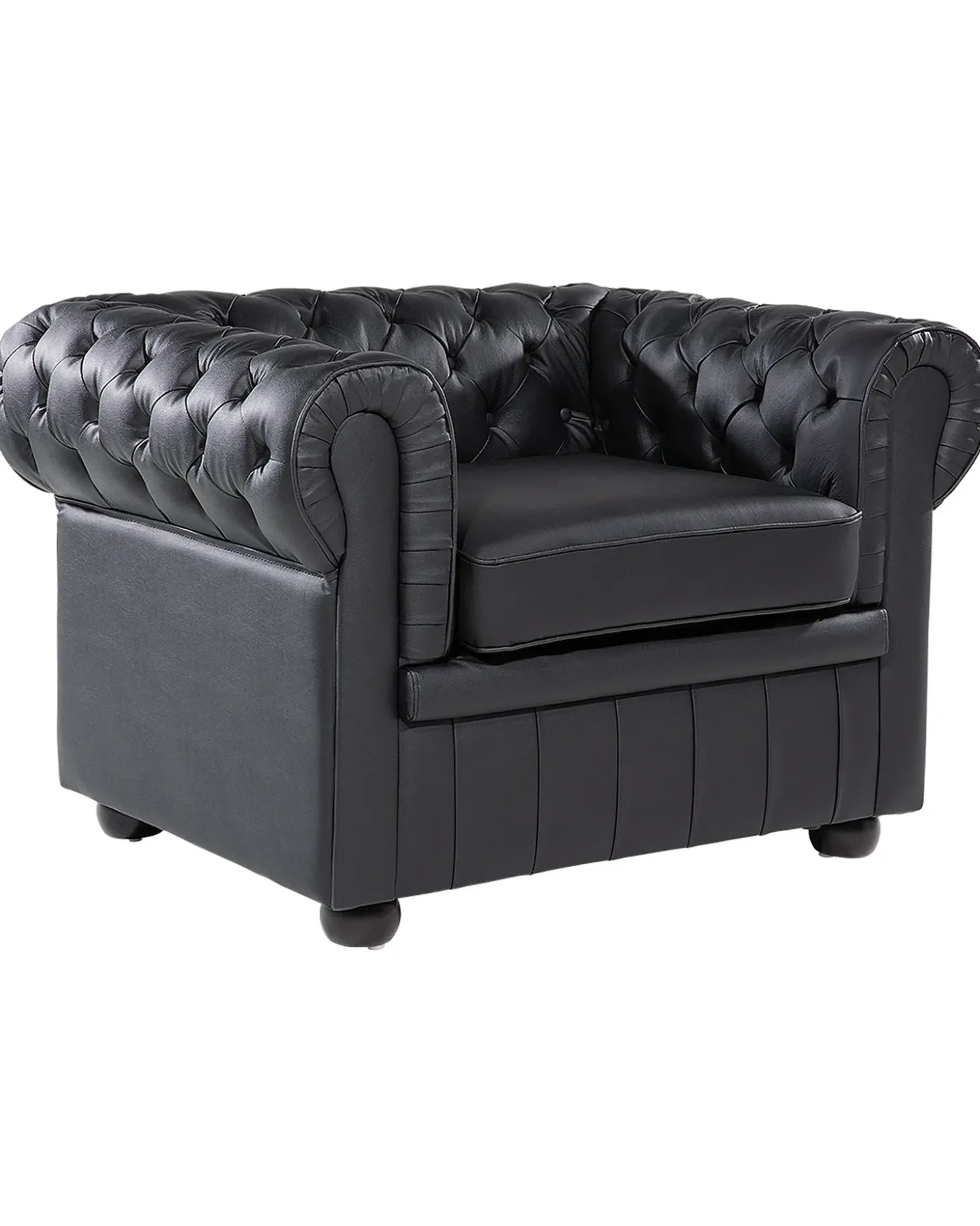 CHESTERFIELD Skóra naturalna Czarny Wszystkie Fotele|Fotele Skórzane