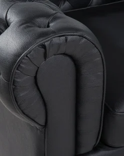 CHESTERFIELD Skóra naturalna Czarny Wszystkie Fotele|Fotele Skórzane