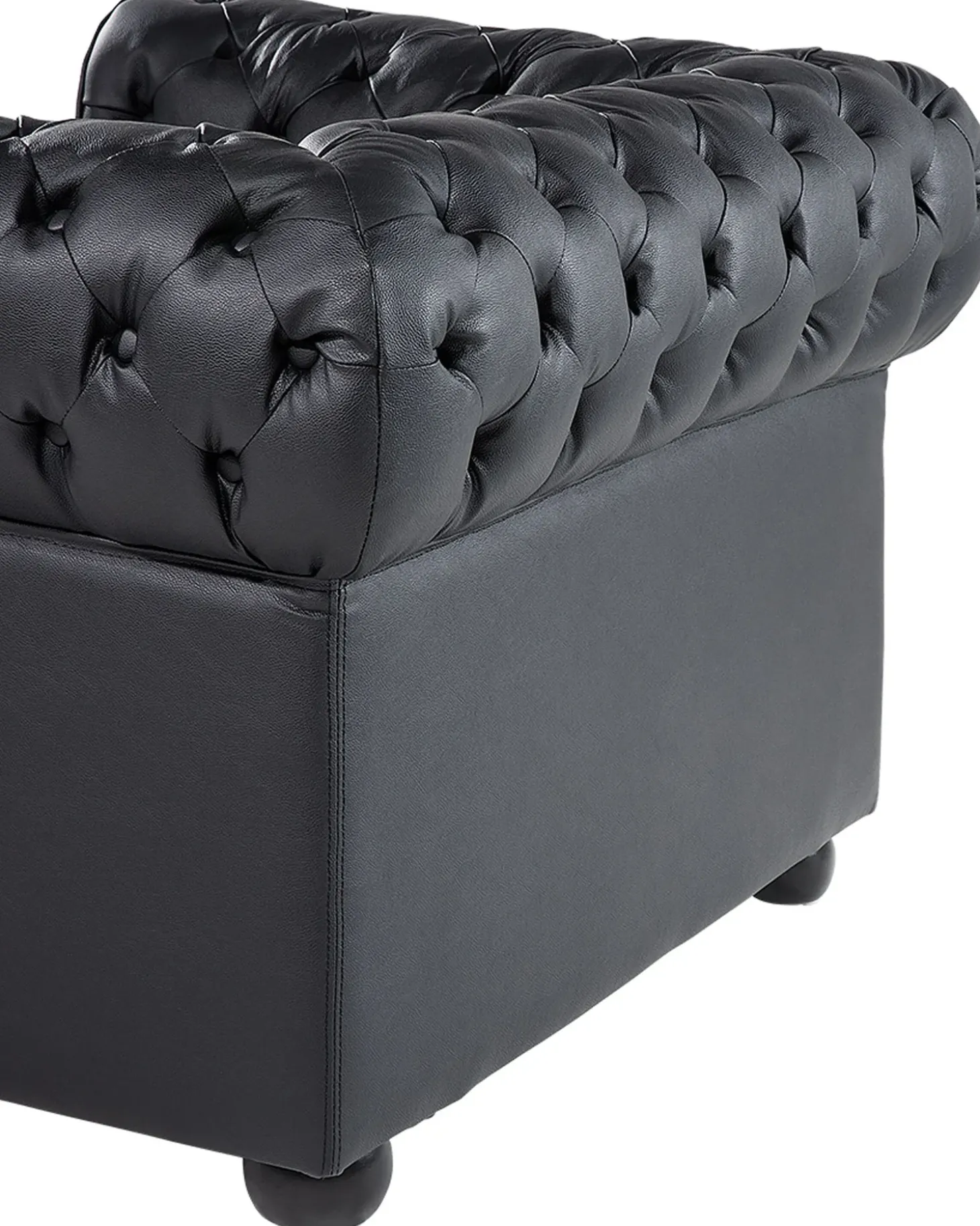 CHESTERFIELD Skóra naturalna Czarny Wszystkie Fotele|Fotele Skórzane