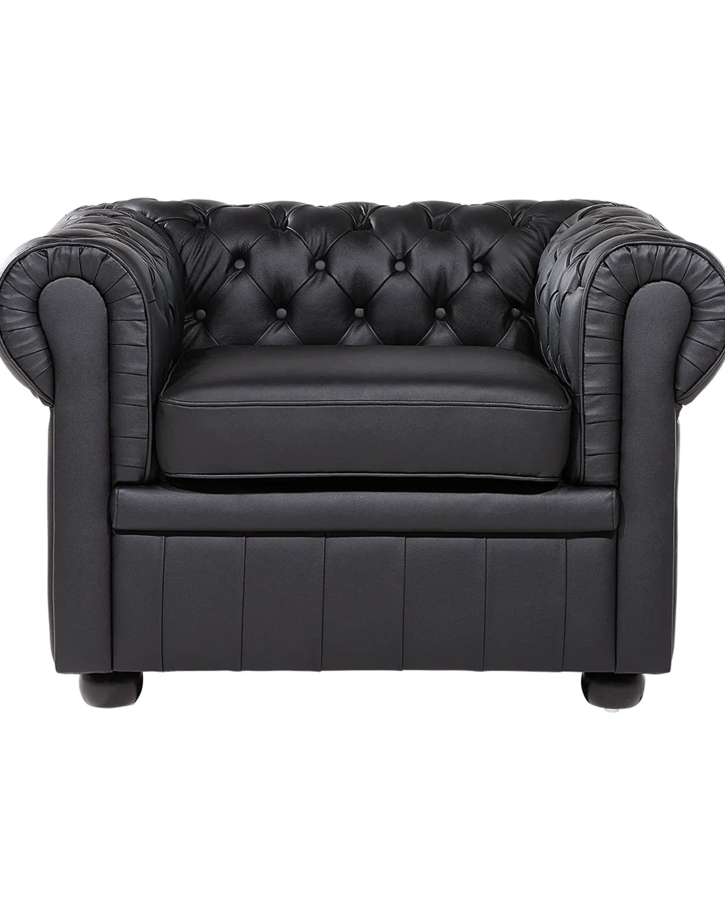 CHESTERFIELD Skóra naturalna Czarny Wszystkie Fotele|Fotele Skórzane