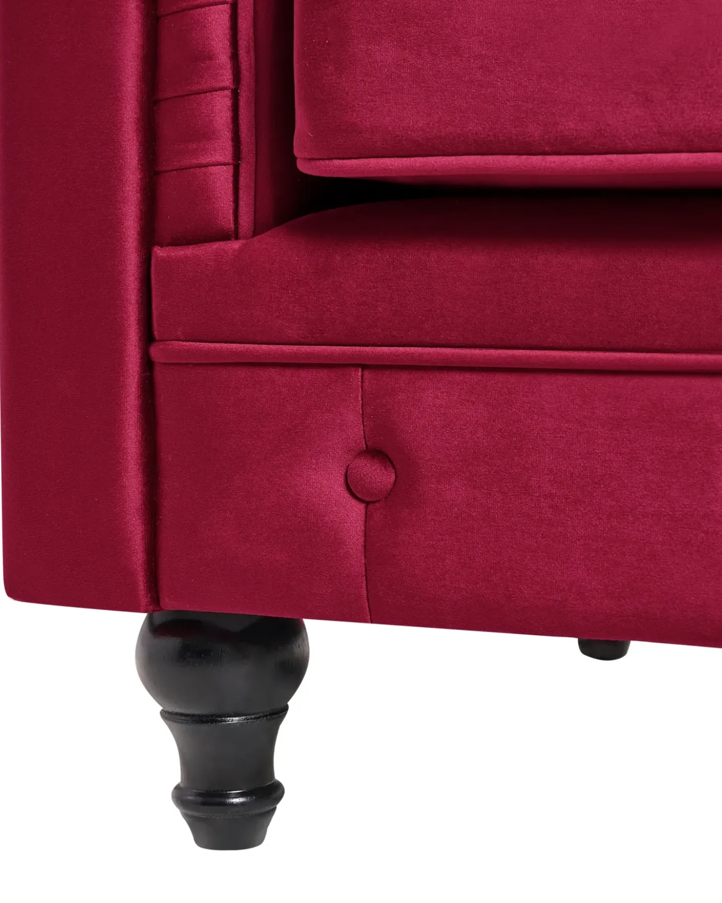 Outlet CHESTERFIELD Welur Burgundowy Wszystkie Fotele|Fotele Tapicerowane