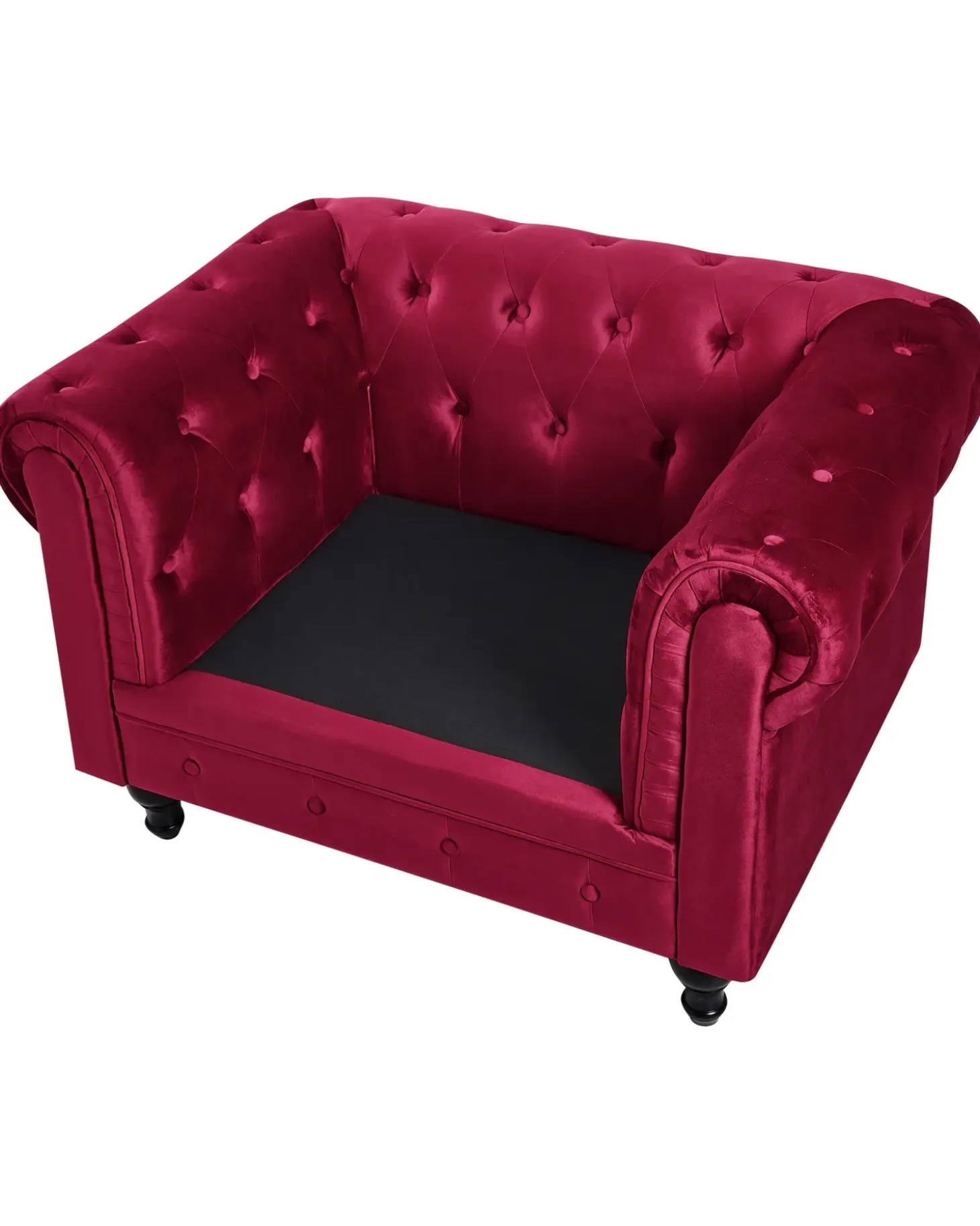 Outlet CHESTERFIELD Welur Burgundowy Wszystkie Fotele|Fotele Tapicerowane