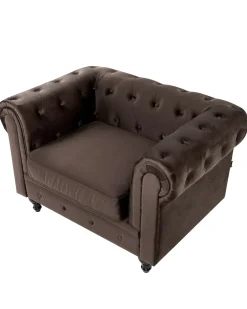 Hot CHESTERFIELD Welur Ciemno Wszystkie Fotele|Fotele Tapicerowane