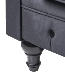 Discount CHESTERFIELD Welur Czarny Wszystkie Fotele|Fotele Tapicerowane
