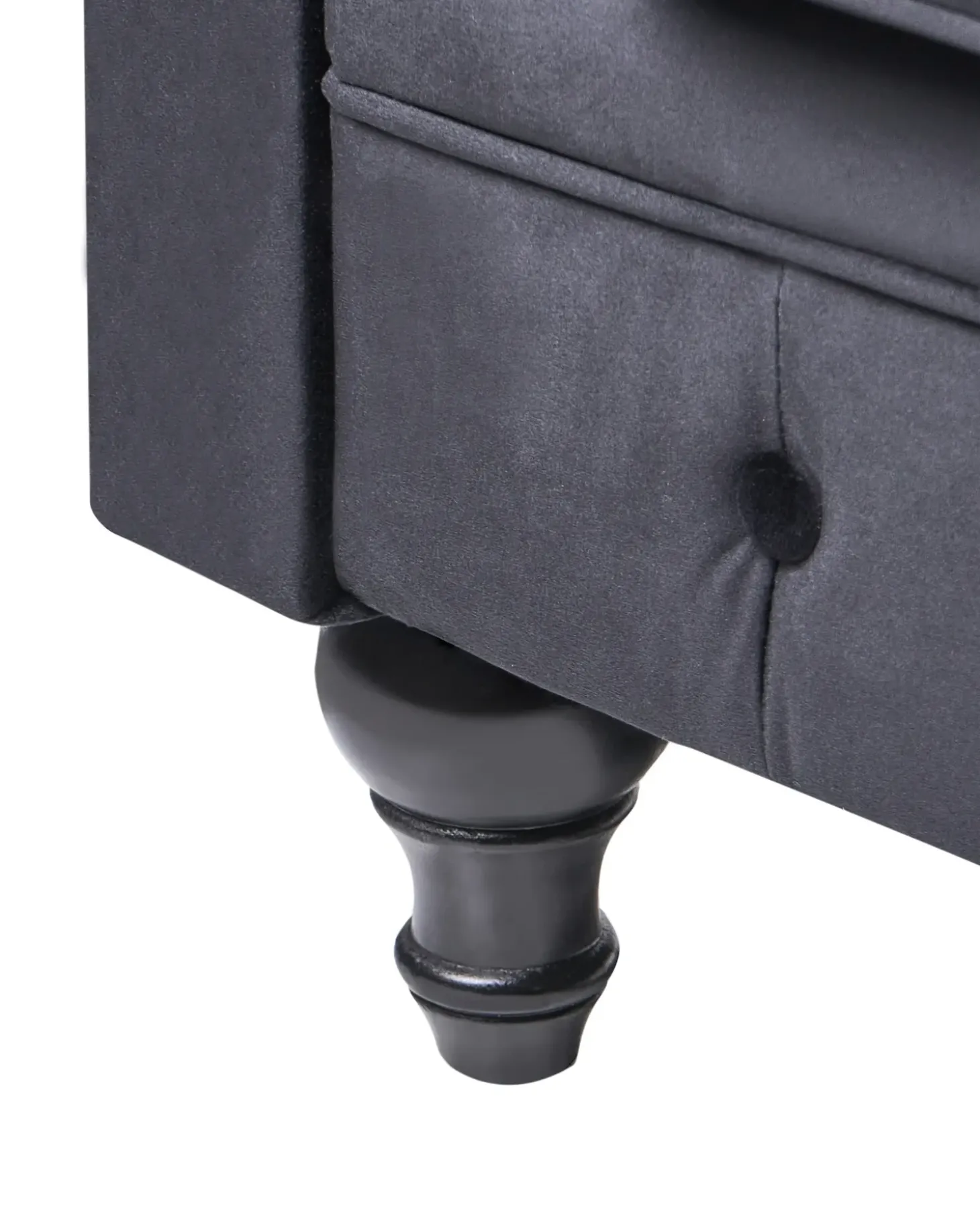 Discount CHESTERFIELD Welur Czarny Wszystkie Fotele|Fotele Tapicerowane