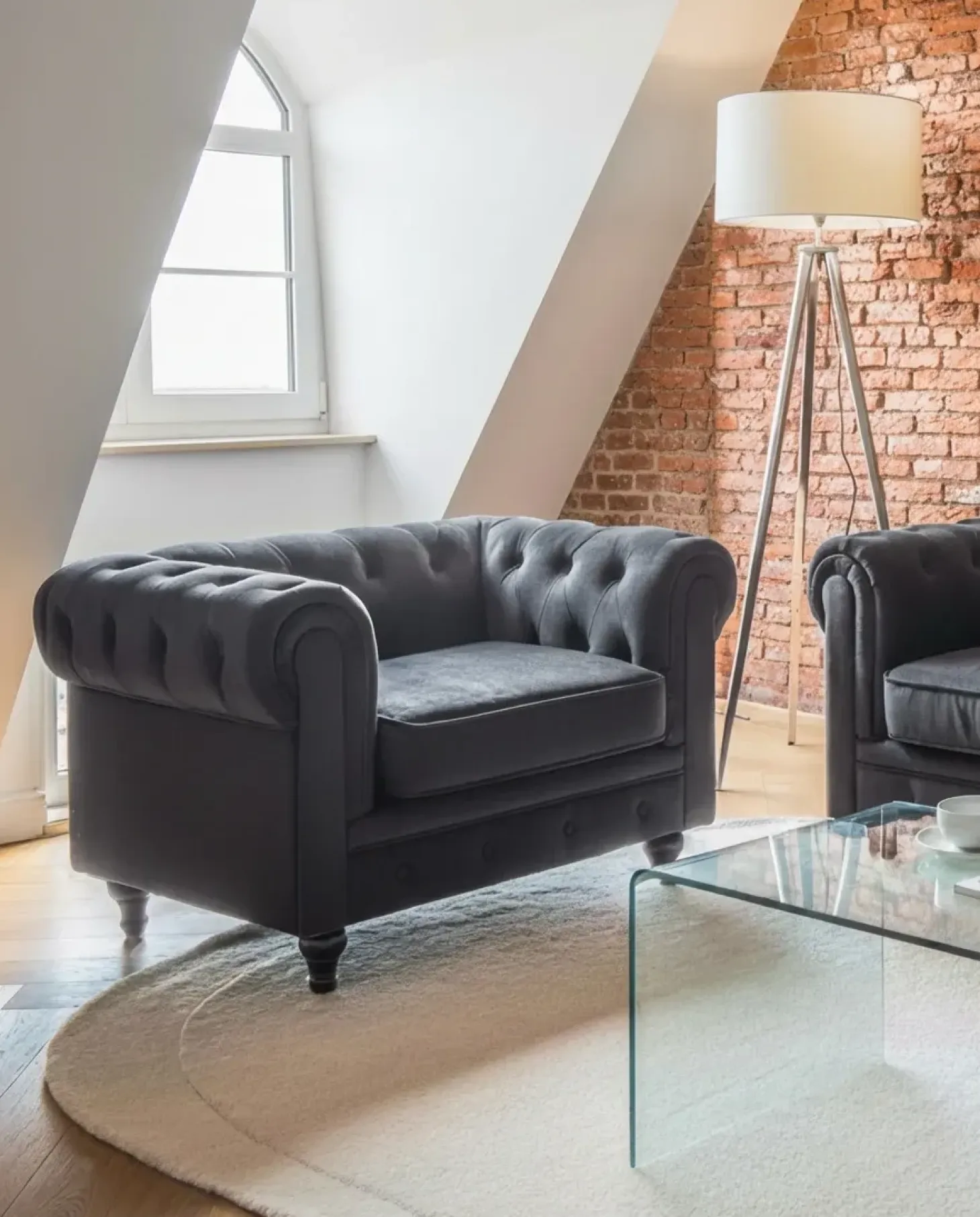 Discount CHESTERFIELD Welur Czarny Wszystkie Fotele|Fotele Tapicerowane