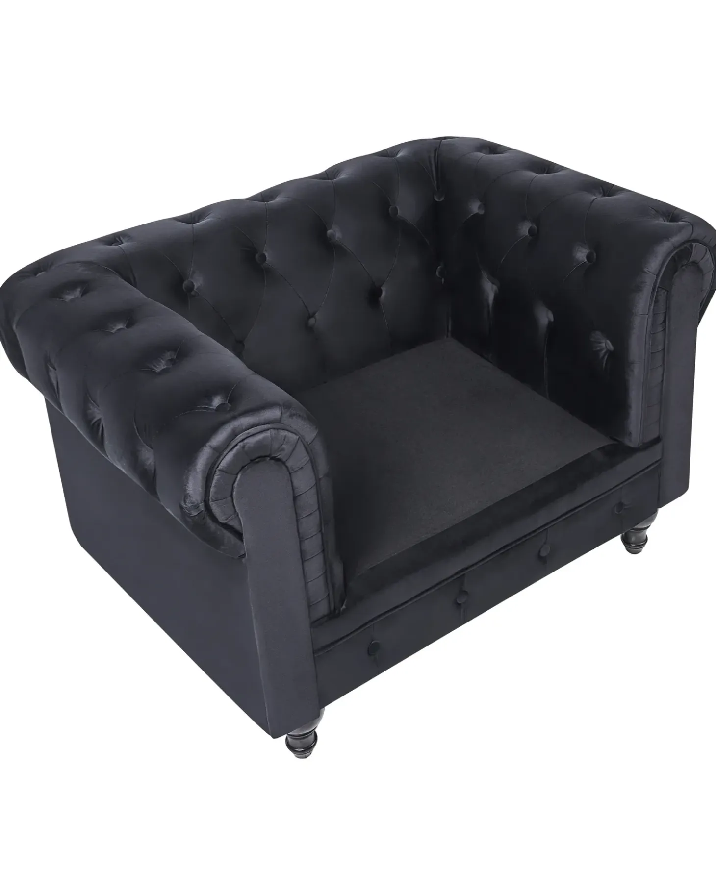 Discount CHESTERFIELD Welur Czarny Wszystkie Fotele|Fotele Tapicerowane