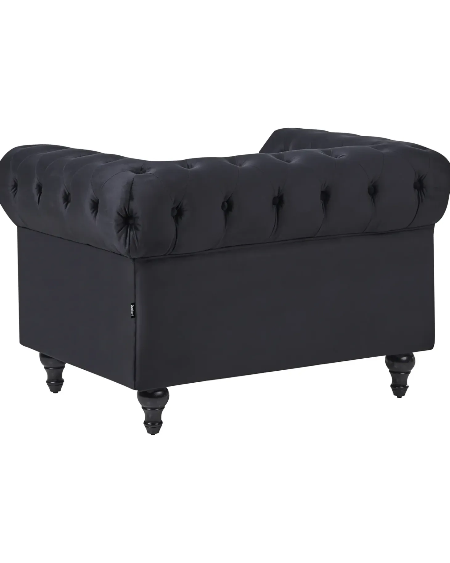 Discount CHESTERFIELD Welur Czarny Wszystkie Fotele|Fotele Tapicerowane