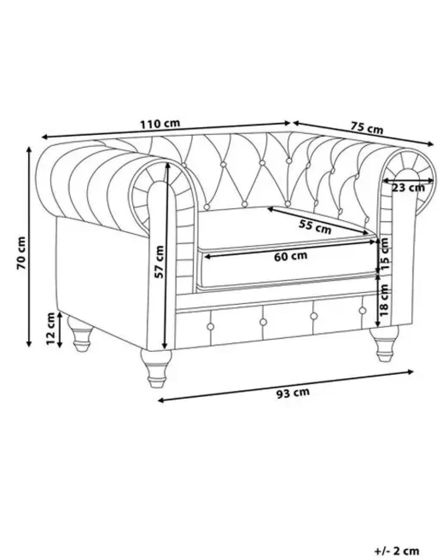 Online CHESTERFIELD Welur Granatowy Wszystkie Fotele|Fotele Tapicerowane