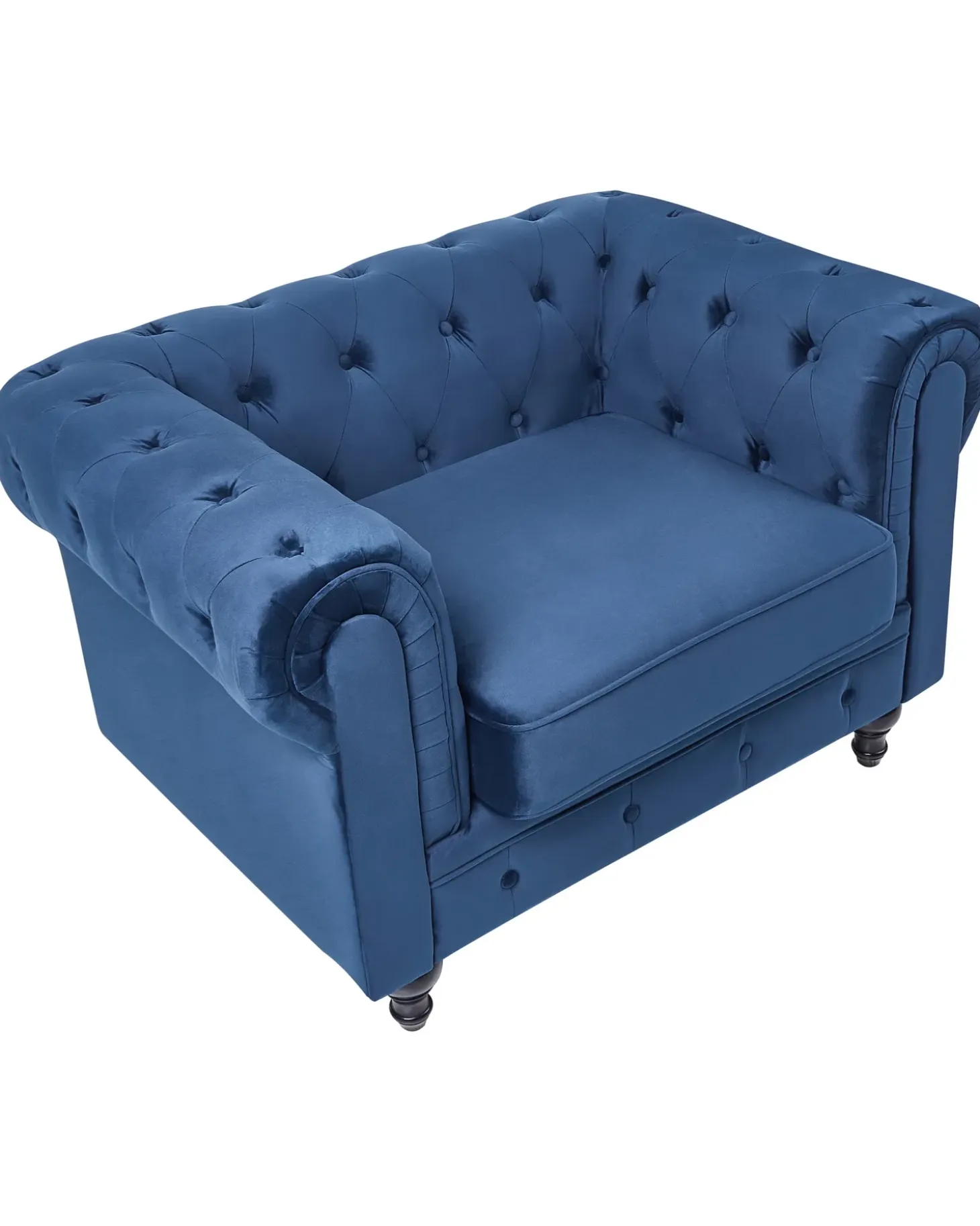Online CHESTERFIELD Welur Granatowy Wszystkie Fotele|Fotele Tapicerowane