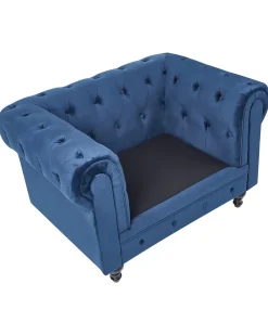 Online CHESTERFIELD Welur Granatowy Wszystkie Fotele|Fotele Tapicerowane