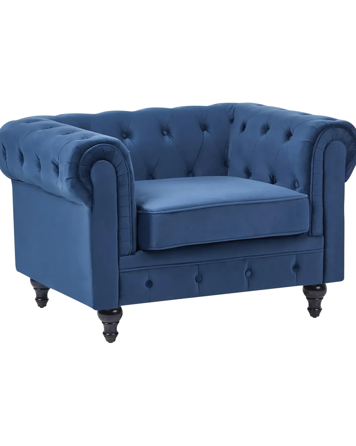 Online CHESTERFIELD Welur Granatowy Wszystkie Fotele|Fotele Tapicerowane