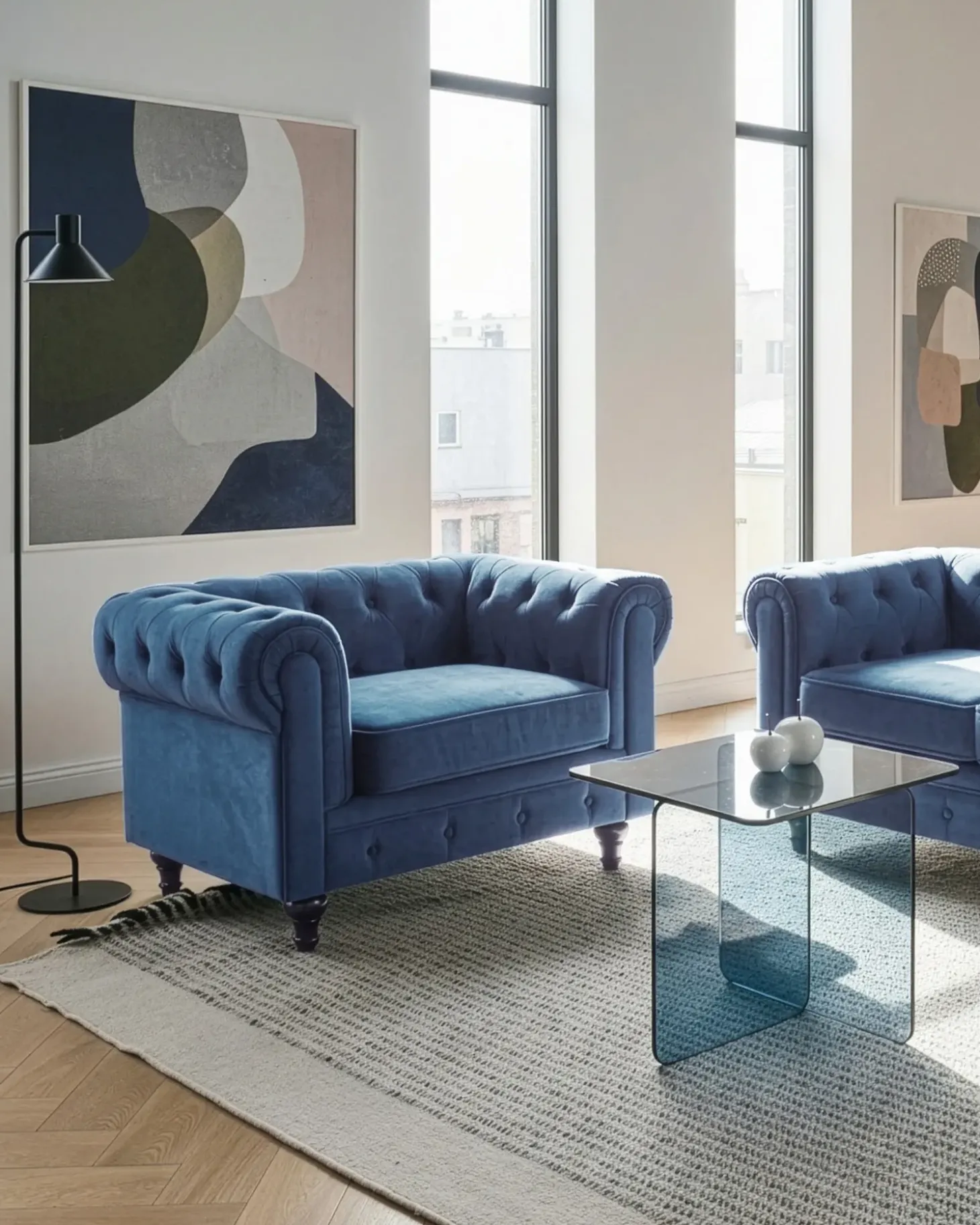 Online CHESTERFIELD Welur Granatowy Wszystkie Fotele|Fotele Tapicerowane