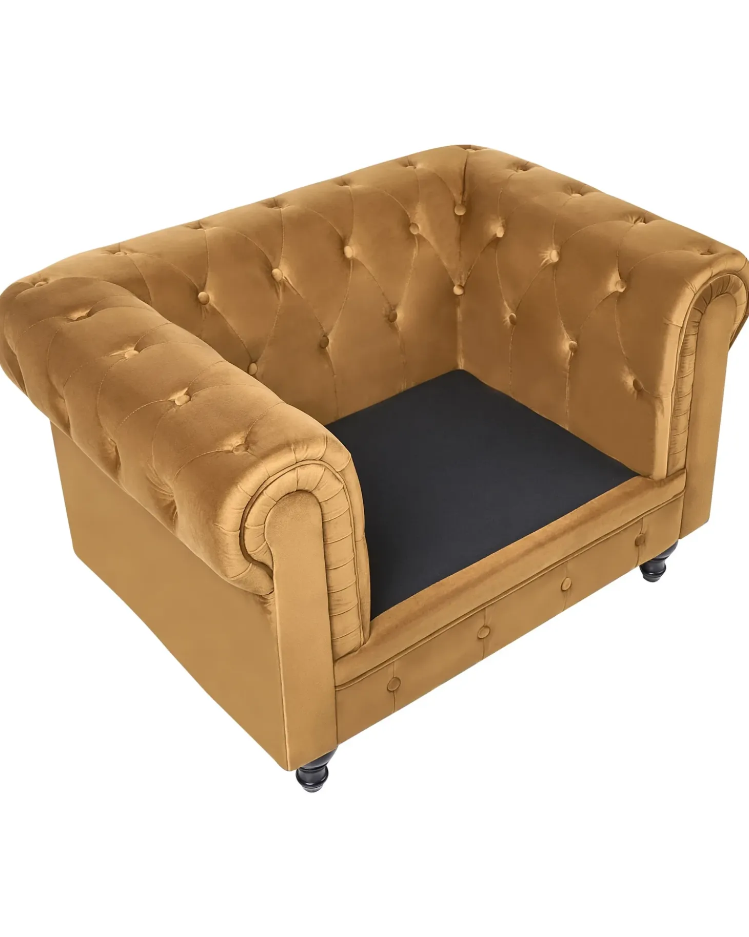 Clearance CHESTERFIELD Welur Złoty Wszystkie Fotele|Fotele Tapicerowane