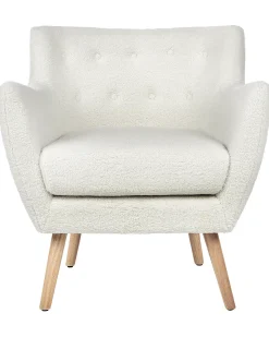 Discount Fotel DRAMMEN Boucle Biały Wszystkie Fotele|Fotele Tapicerowane