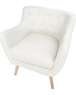 Discount Fotel DRAMMEN Boucle Biały Wszystkie Fotele|Fotele Tapicerowane