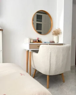 Discount Fotel DRAMMEN Boucle Biały Wszystkie Fotele|Fotele Tapicerowane