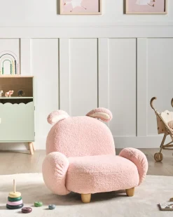Clearance Fotel dziecięcy Królik KANNA Boucle Pastelowy róż Dzieci Krzesła I Stoły Dziecięce|Wszystkie Fotele