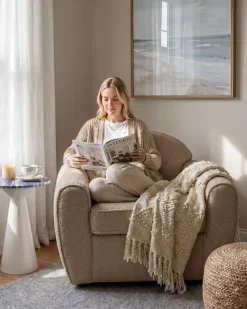 Sale Fotel ELLEDE Boucle Jasno Wszystkie Fotele|Fotele Tapicerowane