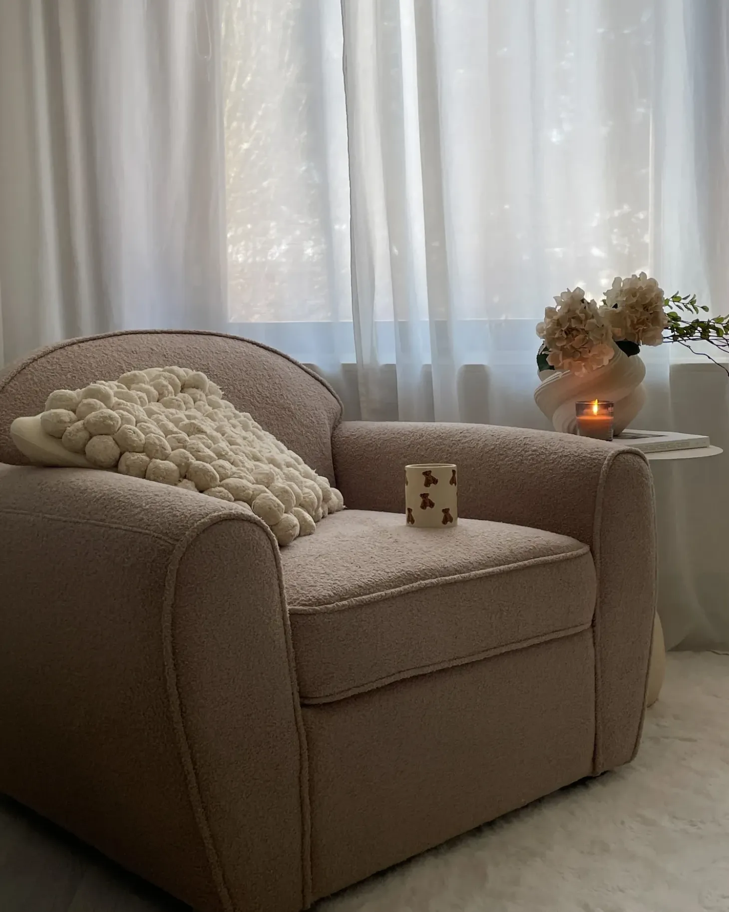 Sale Fotel ELLEDE Boucle Jasno Wszystkie Fotele|Fotele Tapicerowane