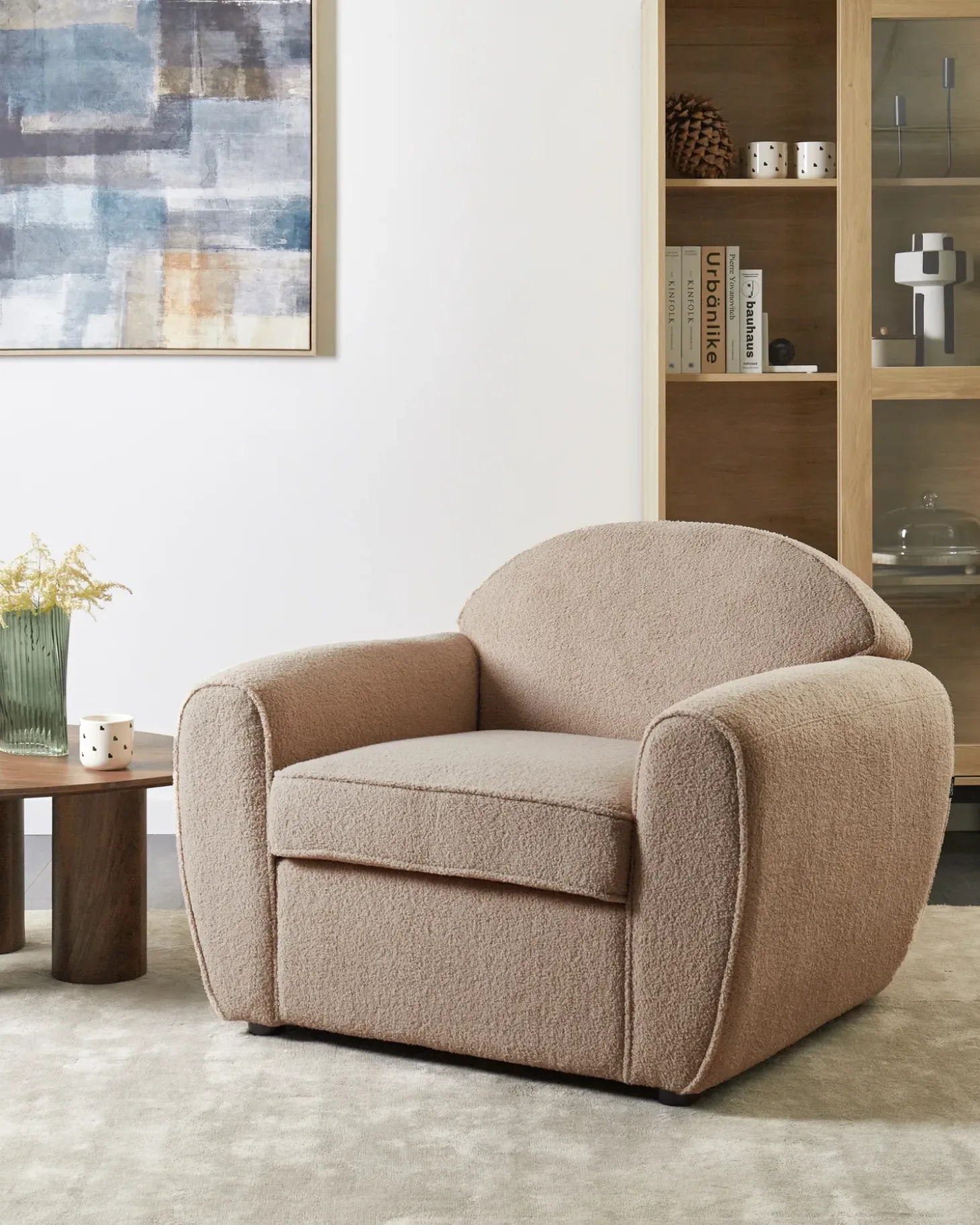 Sale Fotel ELLEDE Boucle Jasno Wszystkie Fotele|Fotele Tapicerowane