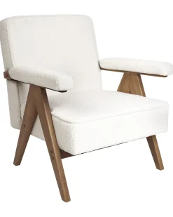 Discount Fotel EVJE Boucle Złamana biel Wszystkie Fotele|Fotele Tapicerowane
