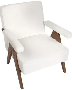 Discount Fotel EVJE Boucle Złamana biel Wszystkie Fotele|Fotele Tapicerowane