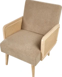 Fotel HOJBY Boucle Piaskowy Wszystkie Fotele|Fotele Tapicerowane