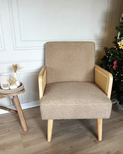 Fotel HOJBY Boucle Piaskowy Wszystkie Fotele|Fotele Tapicerowane