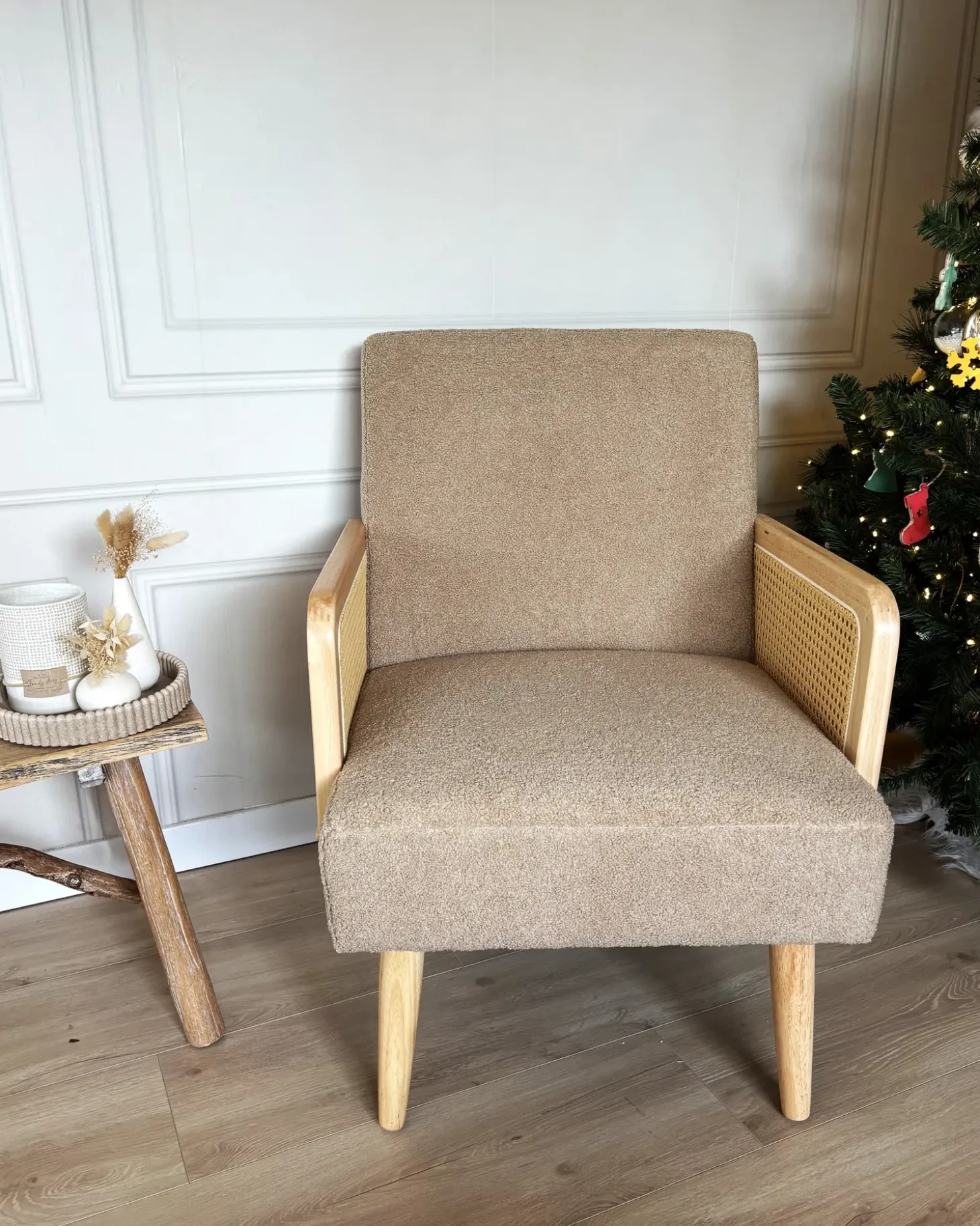 Fotel HOJBY Boucle Piaskowy Wszystkie Fotele|Fotele Tapicerowane