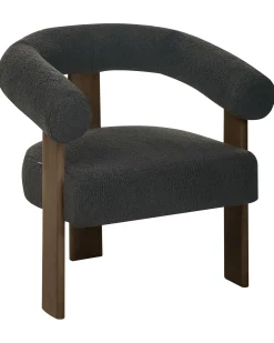 Discount ILBRO Boucle Czarny/ ciemny brąz Wszystkie Fotele|Fotele Tapicerowane