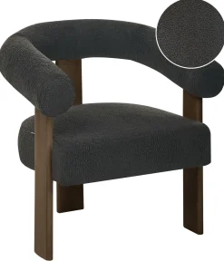 Discount ILBRO Boucle Czarny/ ciemny brąz Wszystkie Fotele|Fotele Tapicerowane