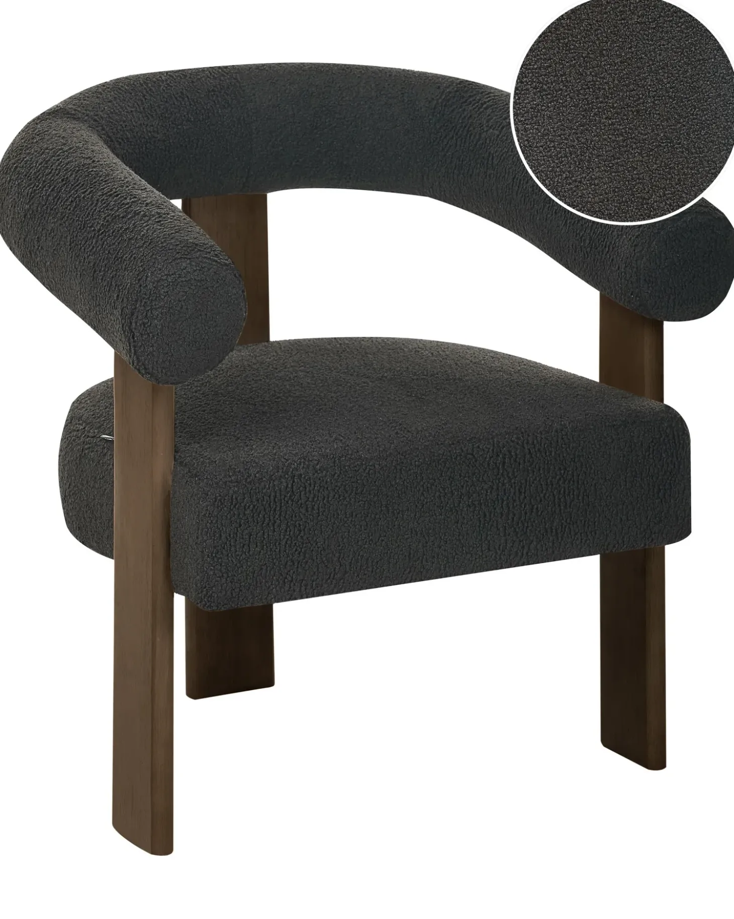 Discount ILBRO Boucle Czarny/ ciemny brąz Wszystkie Fotele|Fotele Tapicerowane