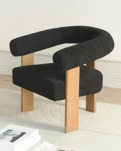 Outlet ILBRO Boucle Czarny/ jasny brąz Wszystkie Fotele|Fotele Tapicerowane