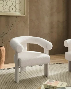 Best ILBRO Boucle Złamana biel Wszystkie Fotele|Fotele Tapicerowane