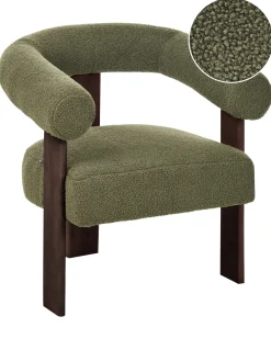 Sale ILBRO Boucle Zielony/ ciemny brąz Wszystkie Fotele|Fotele Tapicerowane