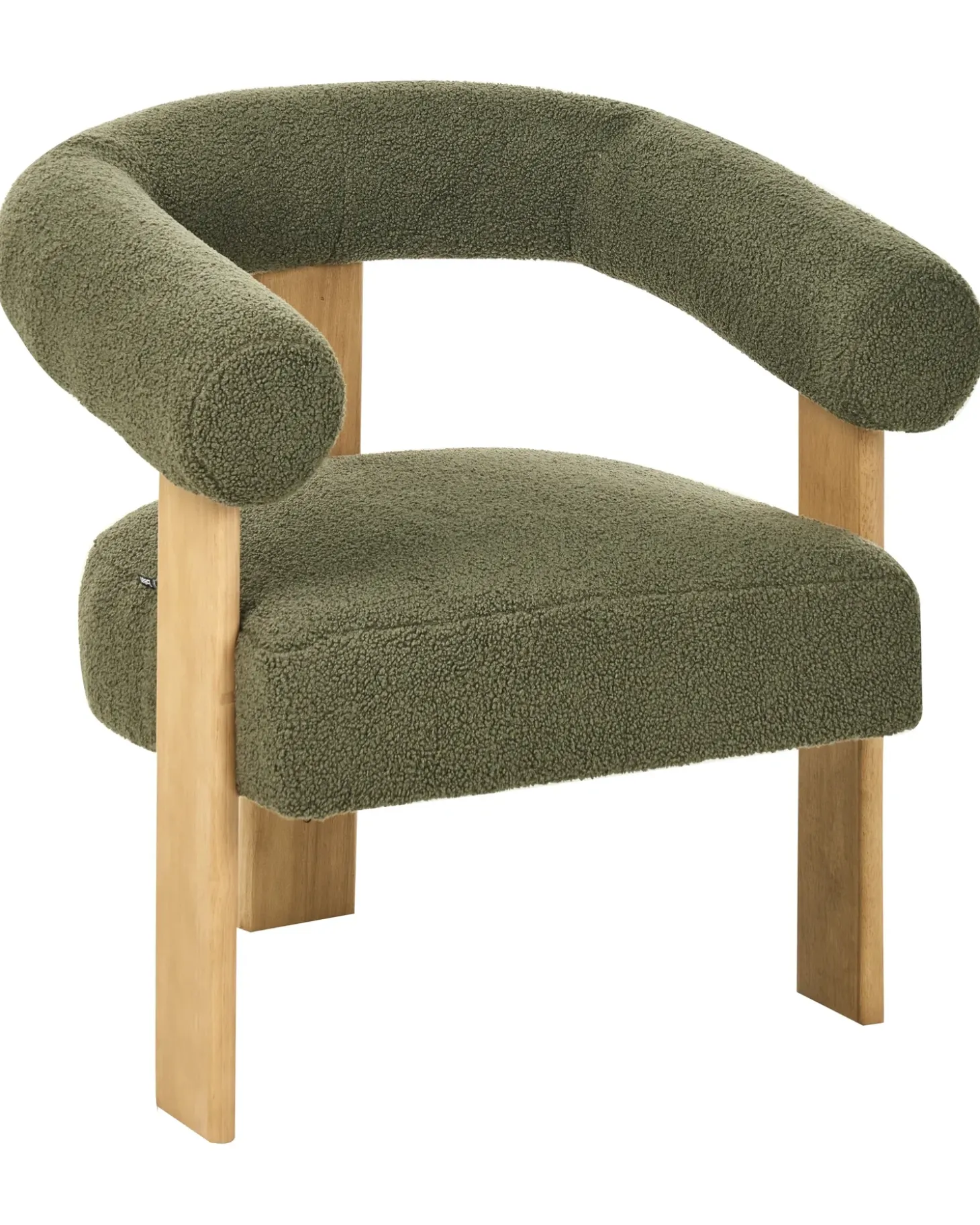 Discount ILBRO Boucle Zielony/ jasny brąz Wszystkie Fotele|Fotele Tapicerowane