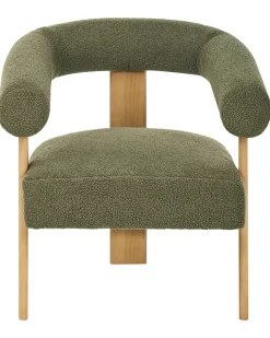 Discount ILBRO Boucle Zielony/ jasny brąz Wszystkie Fotele|Fotele Tapicerowane