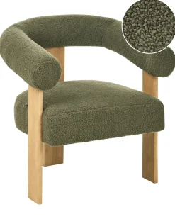 Discount ILBRO Boucle Zielony/ jasny brąz Wszystkie Fotele|Fotele Tapicerowane