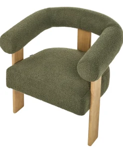 Discount ILBRO Boucle Zielony/ jasny brąz Wszystkie Fotele|Fotele Tapicerowane