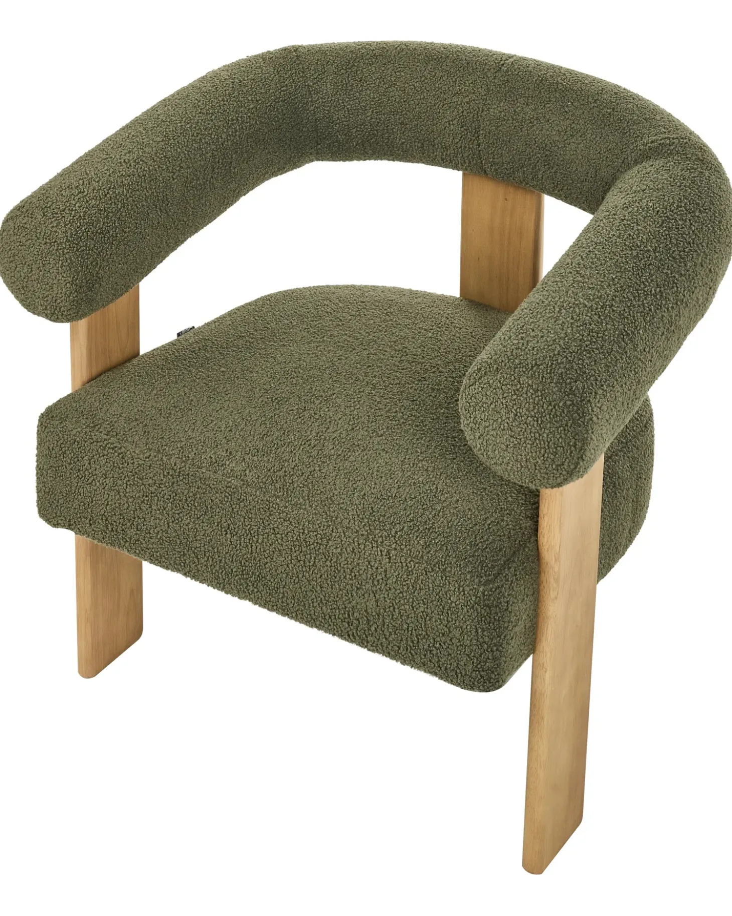 Discount ILBRO Boucle Zielony/ jasny brąz Wszystkie Fotele|Fotele Tapicerowane