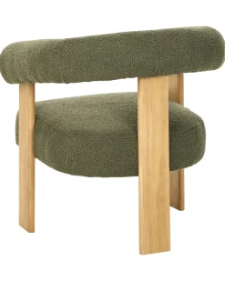 Discount ILBRO Boucle Zielony/ jasny brąz Wszystkie Fotele|Fotele Tapicerowane