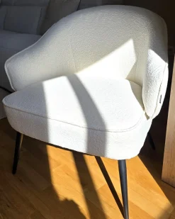 Outlet Fotel KAYLA Boucle Złamana biel Wszystkie Fotele|Fotele Tapicerowane