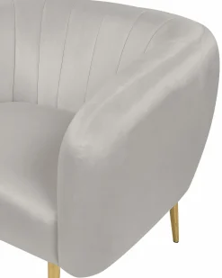 Discount Fotel LACONIA Welur Jasnoszary Wszystkie Fotele|Fotele Tapicerowane