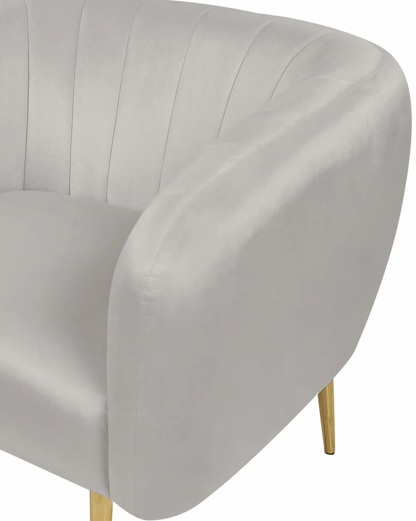 Discount Fotel LACONIA Welur Jasnoszary Wszystkie Fotele|Fotele Tapicerowane