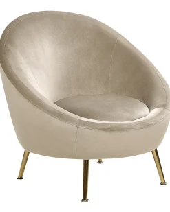New Fotel LANGA Welur Beżowoszary Wszystkie Fotele|Fotele Tapicerowane